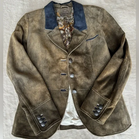 Chic Olive Suede Blazer